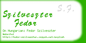 szilveszter fedor business card